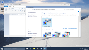 [Image of Windows 10 desktop with personalisation window open]